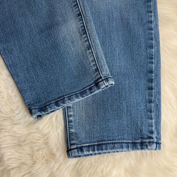 Nine West Gramercy Jeans Womens 12 Blue Skinny Ankle Distressed Measures 34 x 25 - Picture 8 of 10